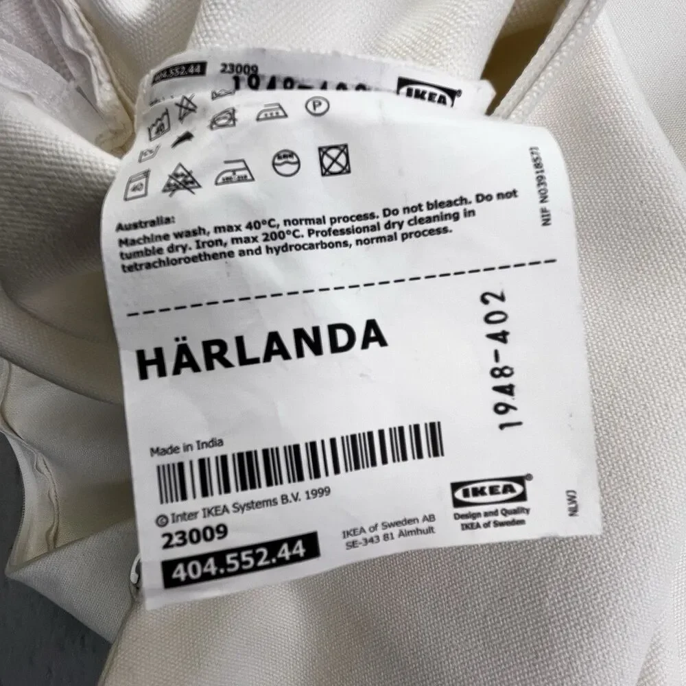 Ikea HARLANDA Pillow Covers Set of 4 Slipcover for Loveseat Sofa INSEROS WHITE